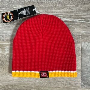 NWT Y2K Red/yellow Or Black/grey Miller High Life 2005 Reversible Beanie